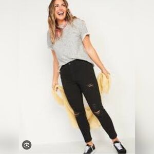 Old Navy Ripped Black Skinny Size 16 tall Women's Jeans